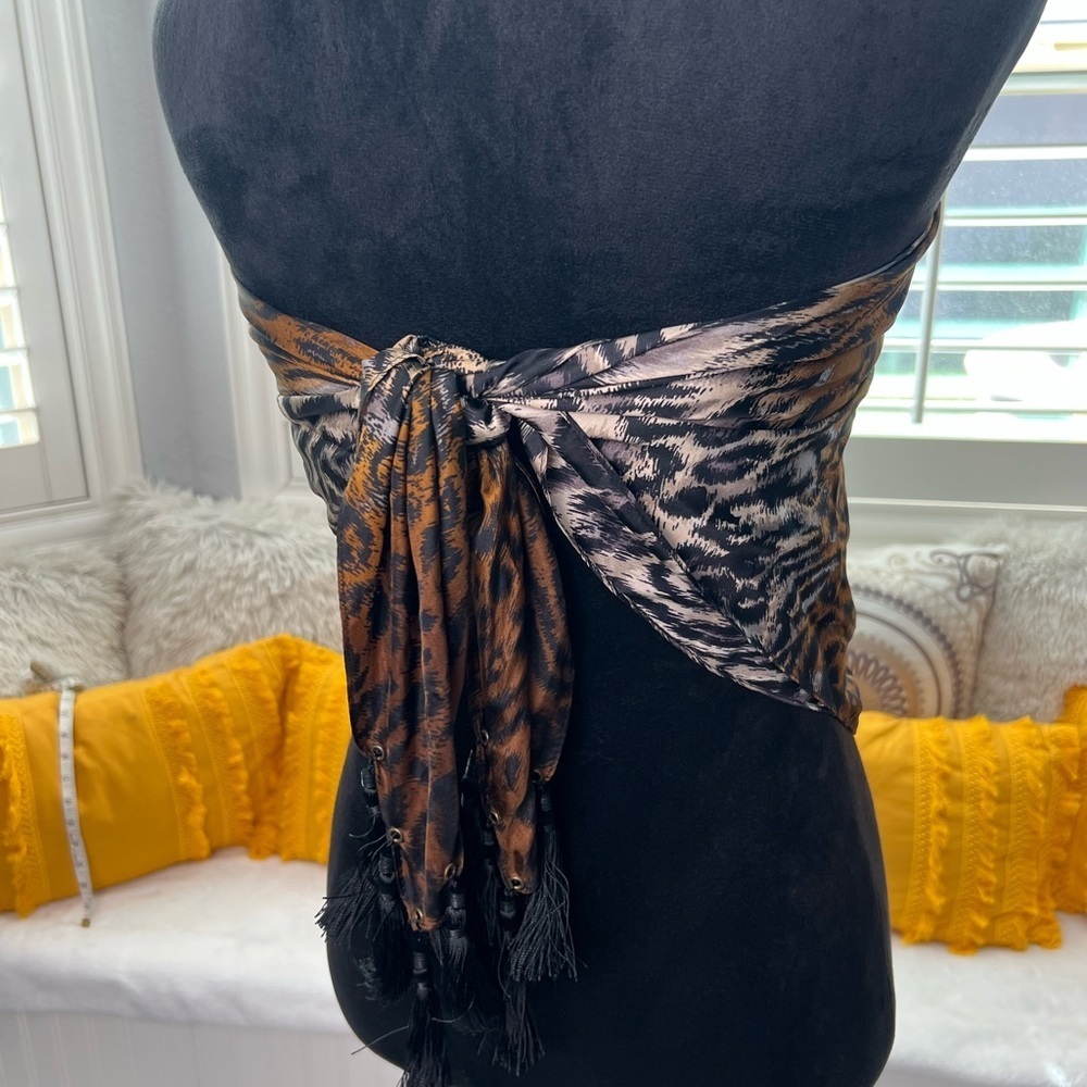 Versatile Stylings Echo 100% Silk Leopard Animal Print Scarf - Picture 11 of 13
